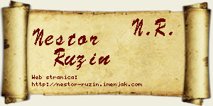 Nestor Ružin vizit kartica